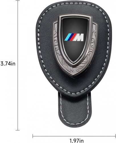 BMW M-Paket skórzany uchwyt na okulary na ekran, uchwyt na okulary - czarna skóra