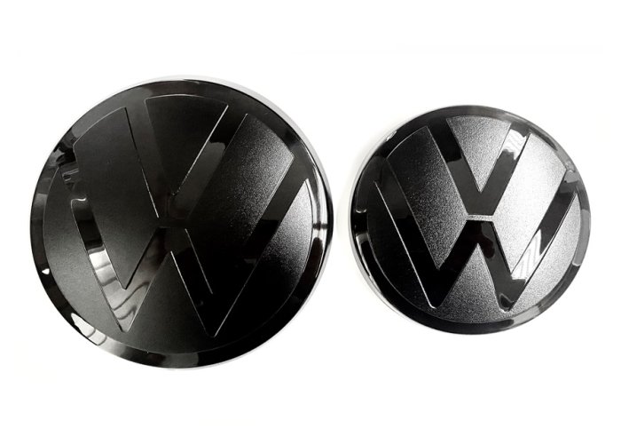 VW T-CROSS (2021-2023) Emblem vorne und hinten, Logo (14,2cm a 9,4cm) – Schwarz