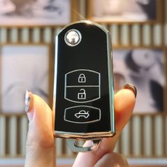 LUXURY kryt na klíč pro vozy MAZDA černá lesklá/chrom