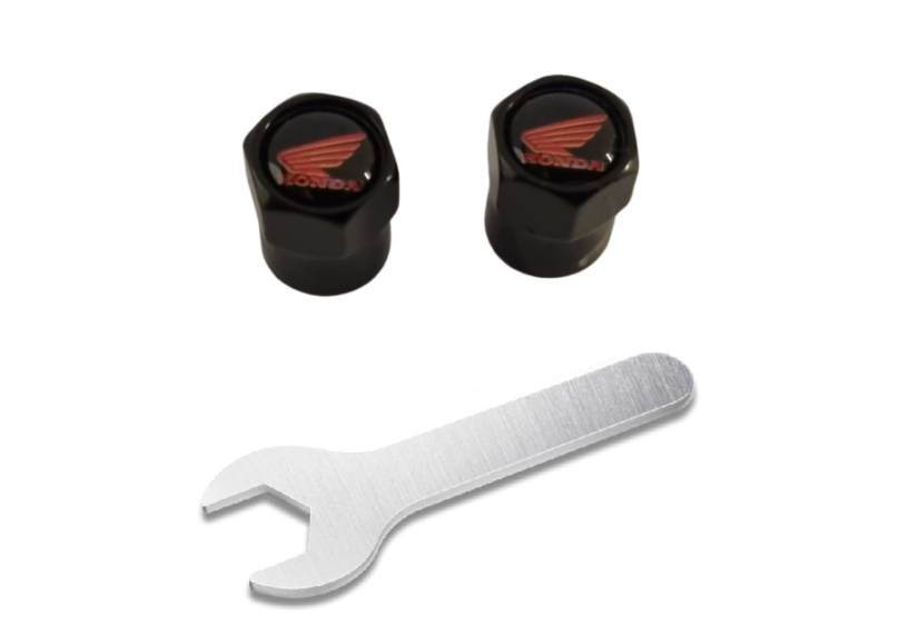 2 pcs HONDA MOTO valve caps, black valve covers 2 pcs HONDA MOTO valve caps, black valve covers