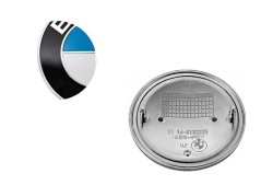 Logo, emblem, emblem front hood, rear fifth door BMW 82mm, blue 51148132375