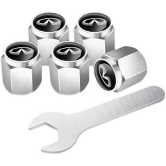 4 pcs INFINITI valve caps, valve covers silver/chrome