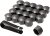 Bolt covers, for wheel bolts 17mm, set of 20 grey