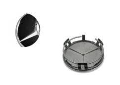 Wheel center cap MERCEDES BENZ 75mm black chrome B66470202