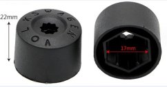 Bolt covers, for wheel bolts for VOLKSWAGEN cars 17mm, set of 20, black