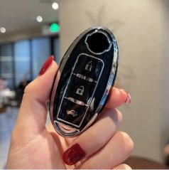 LUXURY kryt na klíč pro vozy NISSAN černá lesklá/chrom