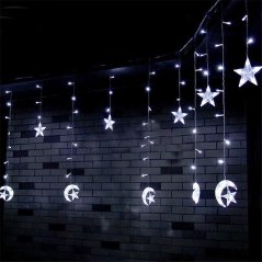 LUMA LED 138 LED light chain, hinge snowflakes and little stars 2,5m - cable 1.5m, warm white