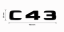 Mercedes lettering C43 - glossy black 108mm