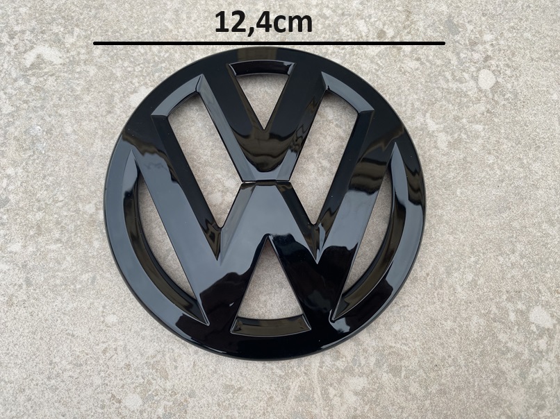 VW POLO 6R (2009-2013) front and rear emblem, logo (11.2cm and 12.4cm) - black glossy