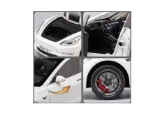 RC Tes model 3 kovový model hračka na baterie světla zvuk 1:24 Bílá