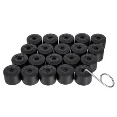Bolt covers, for wheel bolts for VOLKSWAGEN cars 17mm, set of 20, black