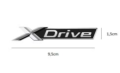 BMW XDrive inscription - chrome - black matt (9.5x1.5cm)