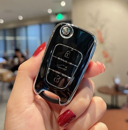 LUXURY key cover for KIA cars black glossy/chrome