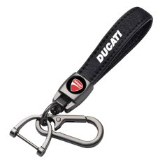 Ducati přívěsek na klíče, klíčenka, černá kůže