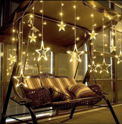 LUMA LED 138 LED light chain, hanging star 3m - cable 1.5m, warm white