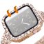 APPLE WATCH Band para mulheres Protetor de tela Estojo protetor de cristal de diamante com pulseira de metal para iWatch Series 7/8 preto 41mm