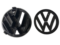 VW GOLF V MK5 (2003-2010) emblem fram och bak, logotyp (12,5cm a 11,3cm) - svart blank
