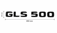 Mercedes nápis  GLS500 - černý lesklý 202mm