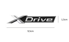BMW XDrive inscription - chrome - black matt (9.5x1.5cm)