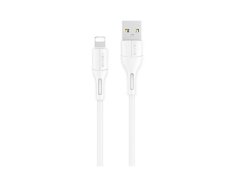 USAMS USB laidas Lightning U68 2A 100cm baltas