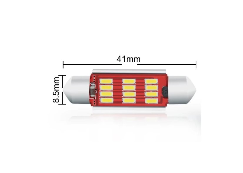 Car bulbs with LED backlight 39mm 12V C5W-12SMD-4014 Canabus 150LM White