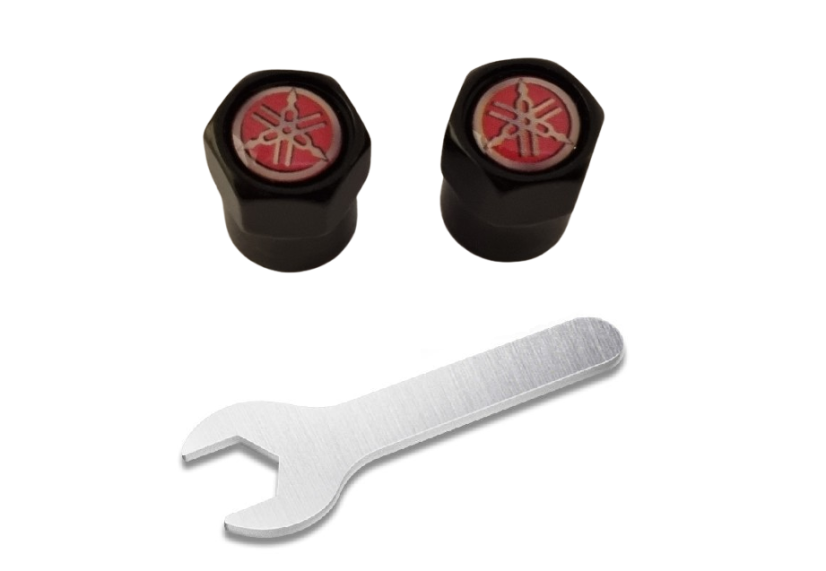 2 pcs YAMAHA valve caps, black valve covers 2 pcs YAMAHA valve caps, black valve covers