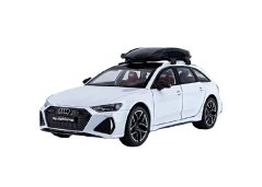 Audi RS6 speelgoed metalen model verlichting op batterijen geluid 1:24 wit