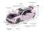 Porsche Taycan metalen model speelgoedbatterijverlichting klinkt 1:32 Wit