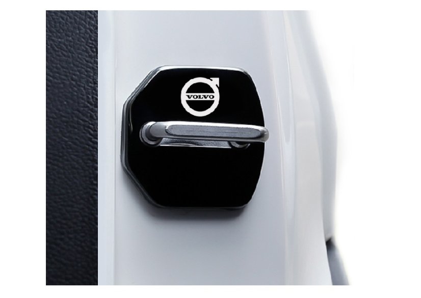 4 pcs VOLVO Protective cover for the door latch- black glossy