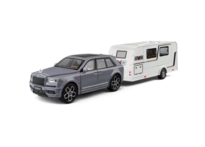 Rolls Royce Cullinan metalni model igračke na bateriju sa svjetlom za karavan zvuk 1:20 Siva