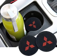MITSUBISHI, 2 pcs Coasters, drink mat for the drink holder