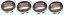 4pcs Wheel center caps SEAT 63mm black red chrome 1P0601165