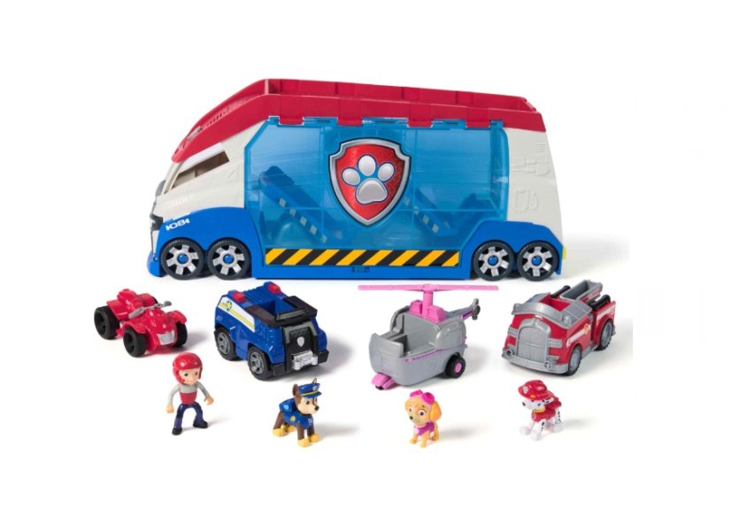 SPIN MASTER Paw Patrol Grote patrouillewagen met 4 voertuigen met licht en geluid