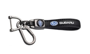 SUBARU key fob, keychain black leather