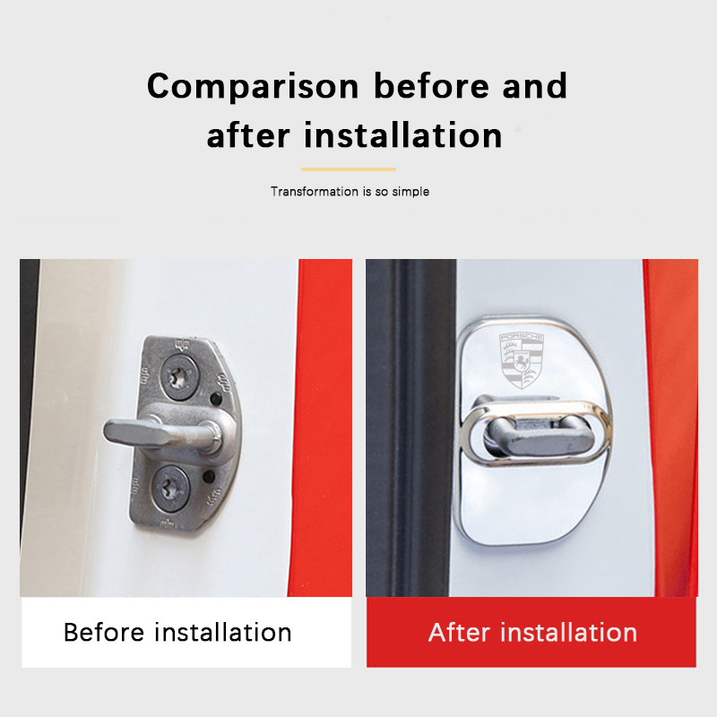4 pcs PORSCHE PANAMERA 2010-2016 Protective cover for the door latch- silver