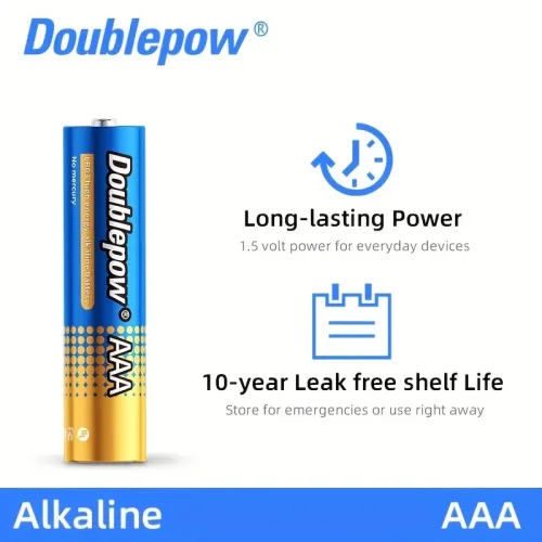 20 stk Kraftige AAA 1,5V alkaline batterier, 10 års levetid