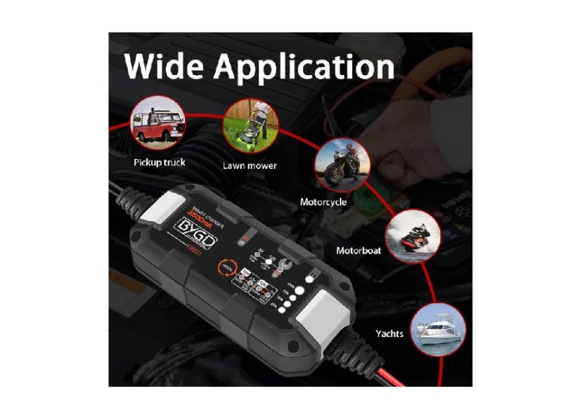 Fully automatic intelligent charger 3.5A 6V 12V portable