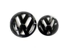 VW GOLF VII SPORTVAN (2019-2020) front and rear emblem, logo (14cm and 11,2cm) - glossy black