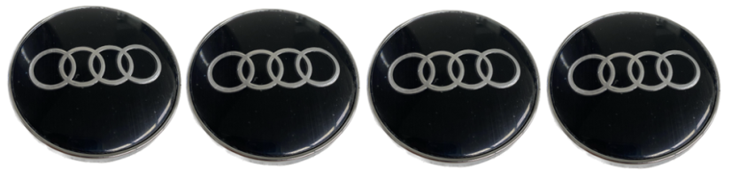 4pcs Wheel center caps AUDI 60mm black silver