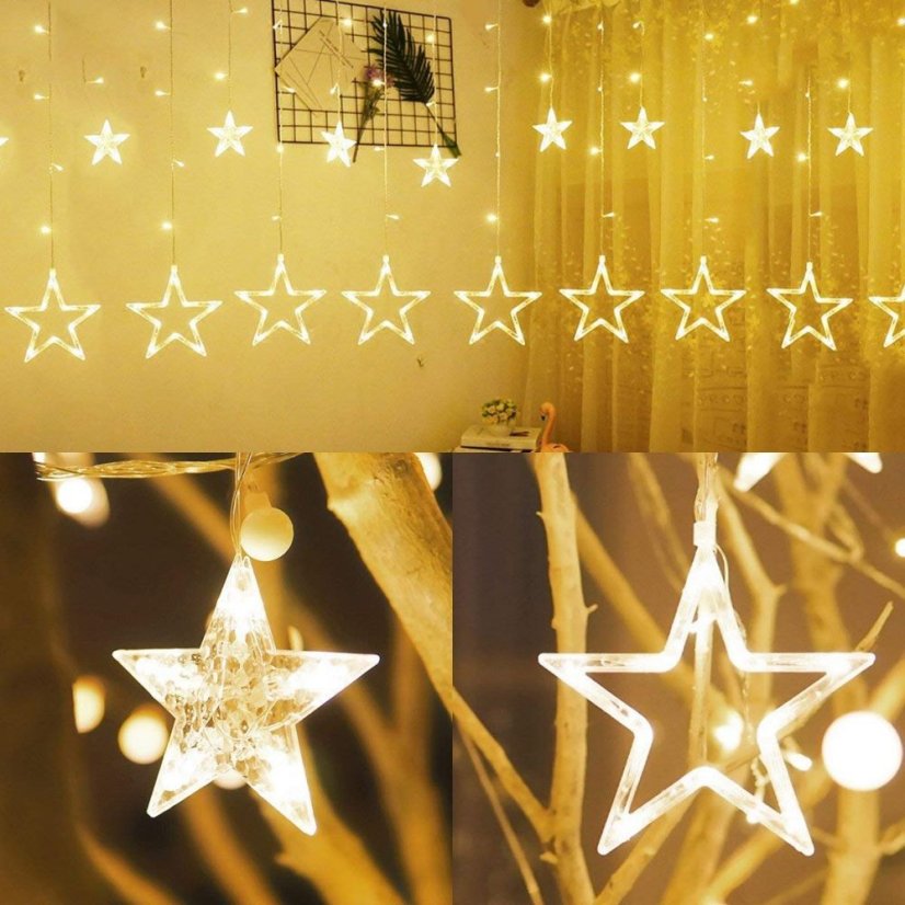 LUMA LED 138 LED light chain, hanging star 3m - cable 1.5m, warm white