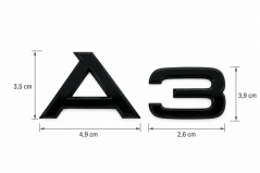 Audi A3 rear door lettering - glossy black