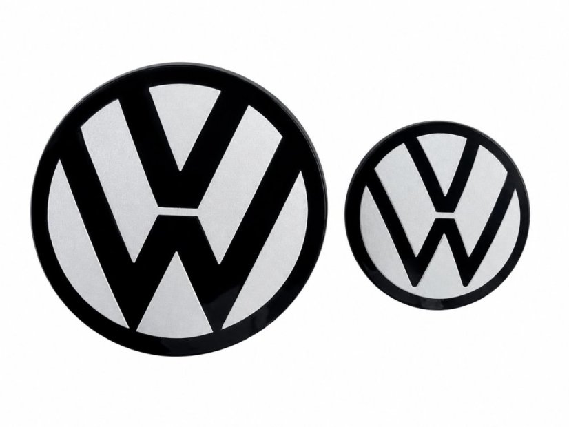 VW JETTA (2006-2011) front and rear emblem, logo (15,4cm a 10,4cm) - mirror white