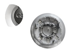 Calota central da roda AUDI 150mm cinza prata cromado 8E0601165