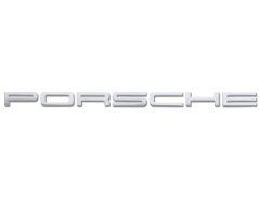 PORSCHE  list z szablonem - chromowy (39,5x2,2cm)