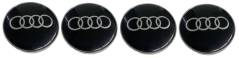 4pcs Wheel center caps AUDI 60mm black silver