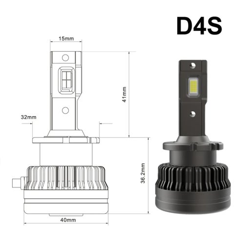 D4S Priekšējās LED ksenona spuldzes gaismām, D4S līdz 500% vairāk spilgtuma 6000-6500k