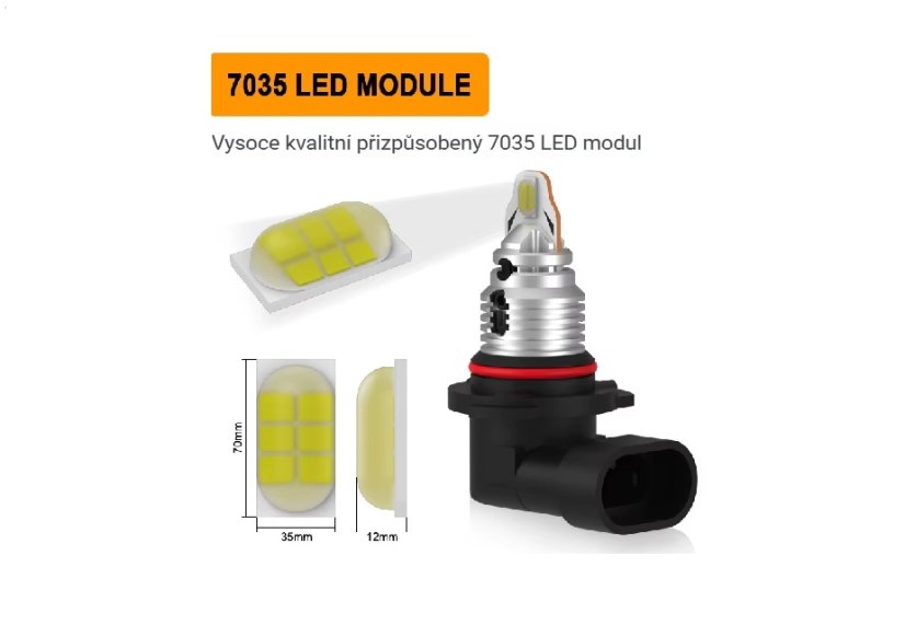 9006 Fog LED Headlight Bulbs 10.5W 10V-30V Canabus 2500LM Amber