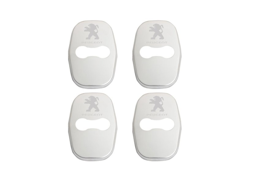 4 pcs PEUGEOT Protective cover for the door latch- silver