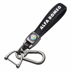 ALFA ROMEO prívesok na kľúče, kľúčenka, čierna koža