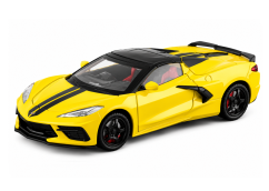 Chevrolet Corvette C8 metal model toy battery lights sound 1:22 Yellow